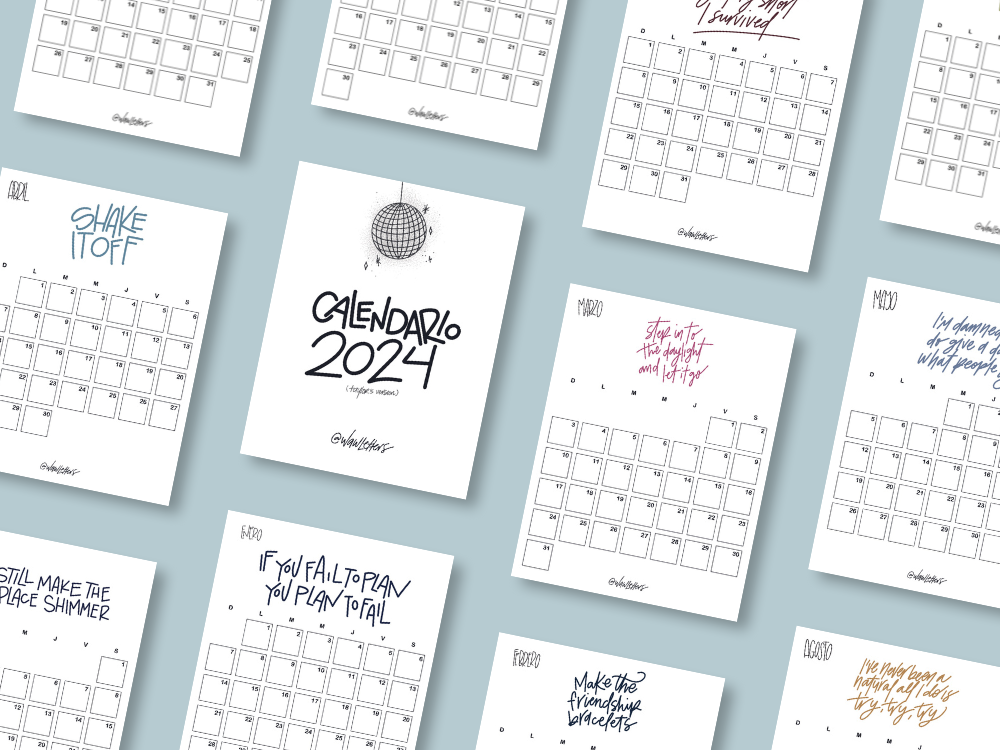 Calendario Wawletters Taylors Version 2024 (Descarga Digital)